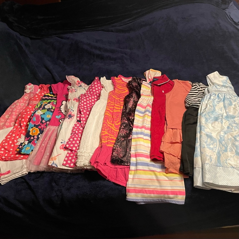 Girls 15 piece dressy lot size 4 and size 5 in salvage/play condition flawed